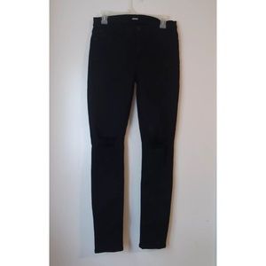 Hudson Midrise Nico Black Distresed Jegging